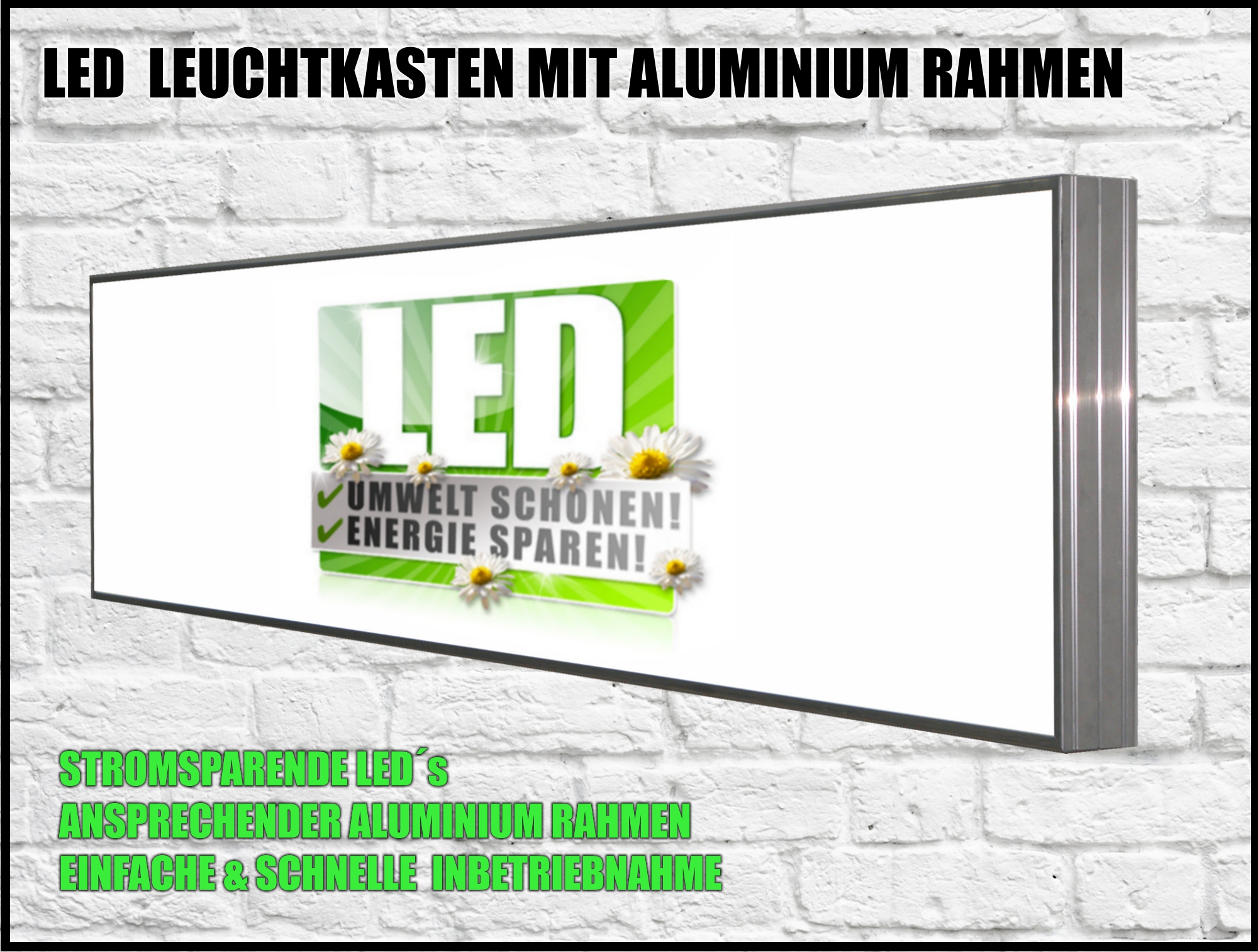 LED Lichtwerbung 2-seitig 90cm x 60cm!